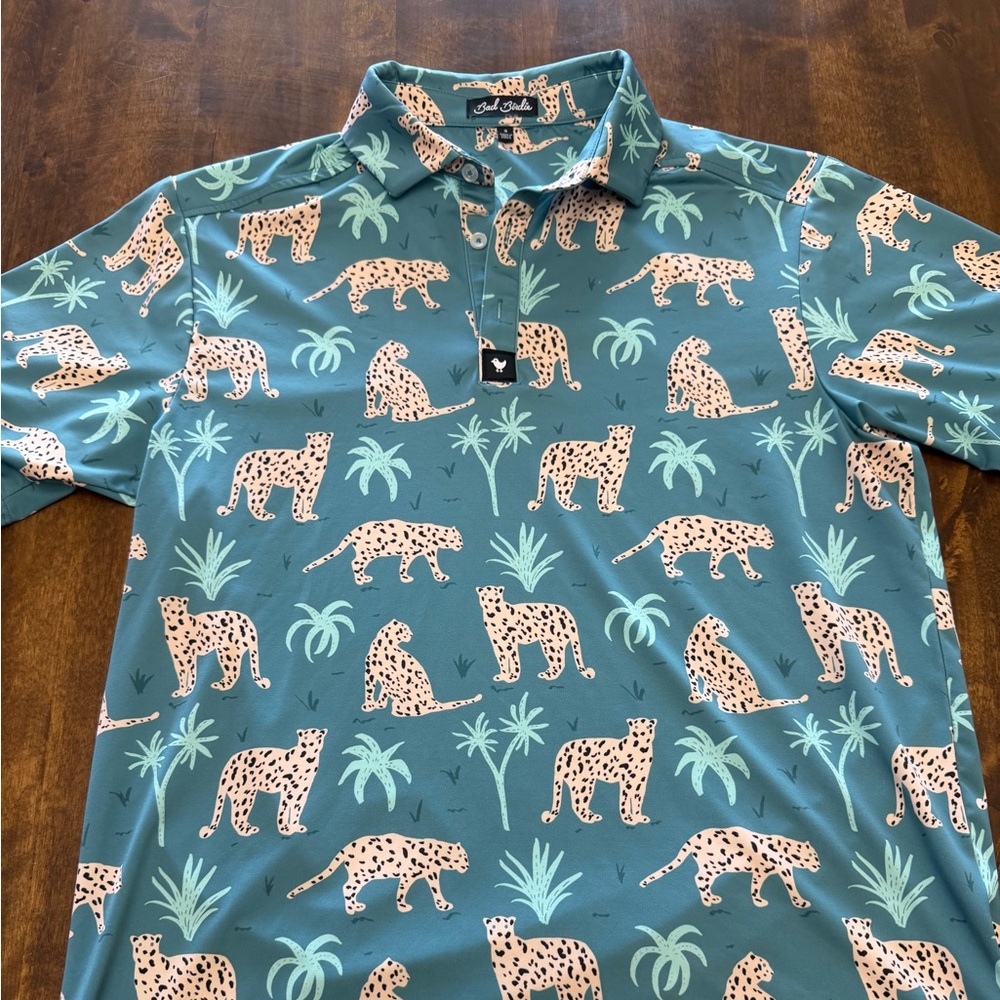 Men’s Bad Birdie Golf Polo Cheetah/Jungle Small